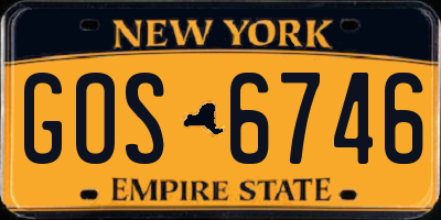 NY license plate GOS6746