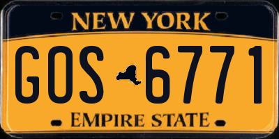 NY license plate GOS6771