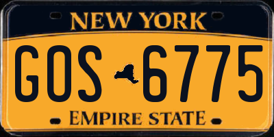NY license plate GOS6775