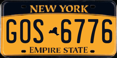 NY license plate GOS6776
