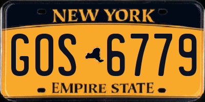 NY license plate GOS6779