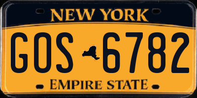 NY license plate GOS6782