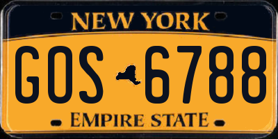 NY license plate GOS6788