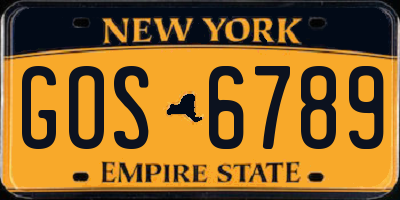 NY license plate GOS6789