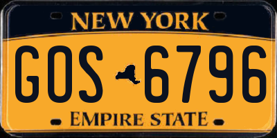 NY license plate GOS6796