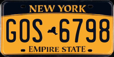 NY license plate GOS6798