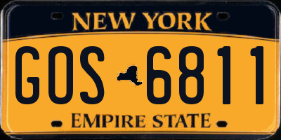 NY license plate GOS6811