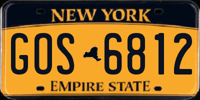 NY license plate GOS6812