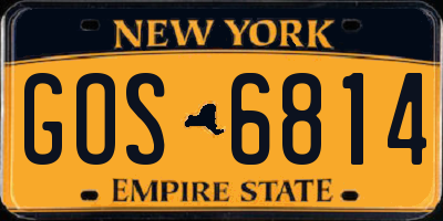 NY license plate GOS6814