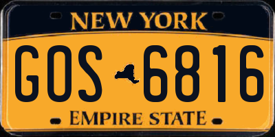 NY license plate GOS6816