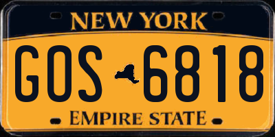 NY license plate GOS6818