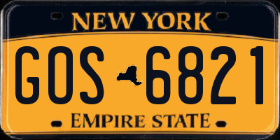 NY license plate GOS6821
