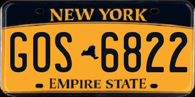 NY license plate GOS6822