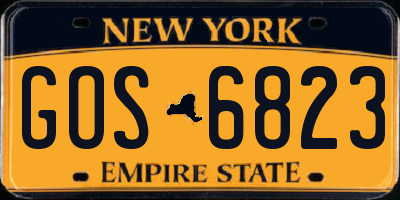NY license plate GOS6823