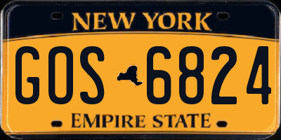 NY license plate GOS6824