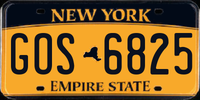 NY license plate GOS6825