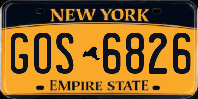 NY license plate GOS6826