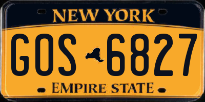 NY license plate GOS6827