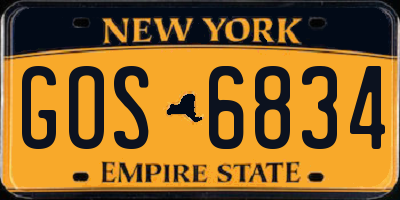 NY license plate GOS6834