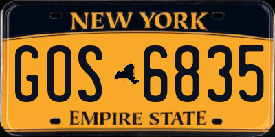 NY license plate GOS6835