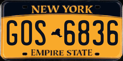 NY license plate GOS6836