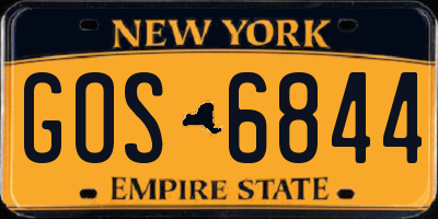 NY license plate GOS6844