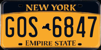NY license plate GOS6847