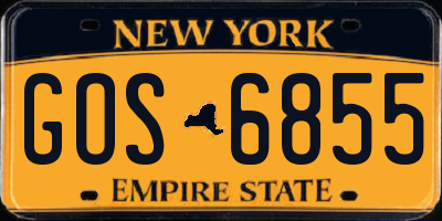 NY license plate GOS6855