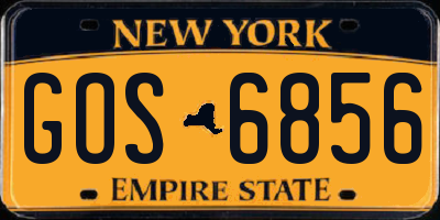 NY license plate GOS6856