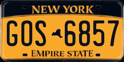 NY license plate GOS6857