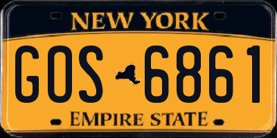 NY license plate GOS6861