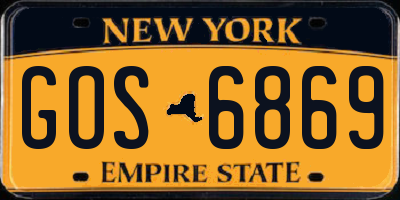 NY license plate GOS6869