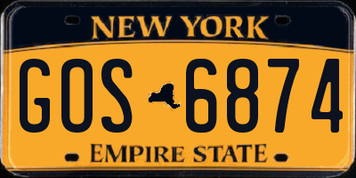 NY license plate GOS6874