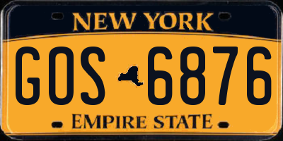 NY license plate GOS6876