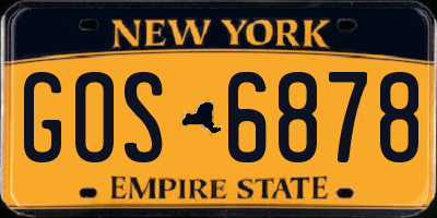 NY license plate GOS6878
