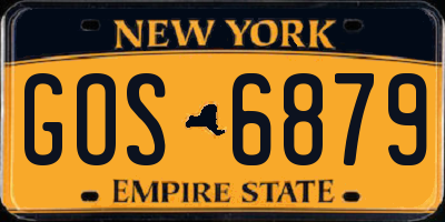 NY license plate GOS6879