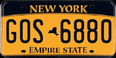 NY license plate GOS6880