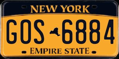 NY license plate GOS6884
