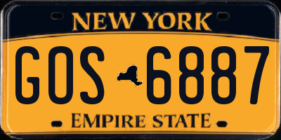 NY license plate GOS6887