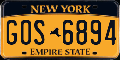 NY license plate GOS6894