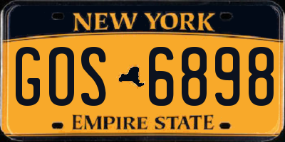 NY license plate GOS6898