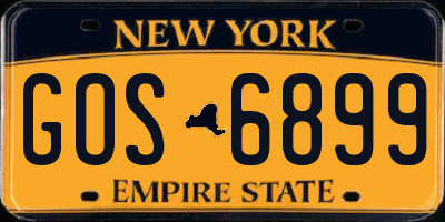 NY license plate GOS6899