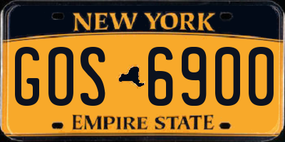 NY license plate GOS6900