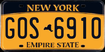 NY license plate GOS6910