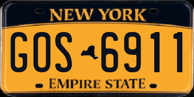 NY license plate GOS6911