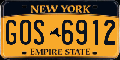 NY license plate GOS6912