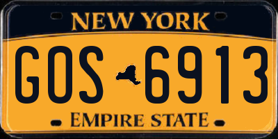 NY license plate GOS6913