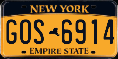 NY license plate GOS6914