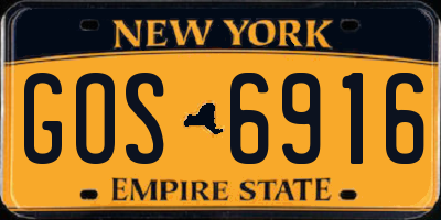 NY license plate GOS6916