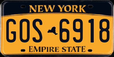 NY license plate GOS6918